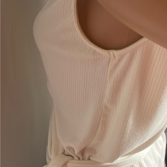 Bobeau White Wrap Tie Sleeveless Top Small Ribbed Knit Rayon Blend Tank - Picture 5 of 9